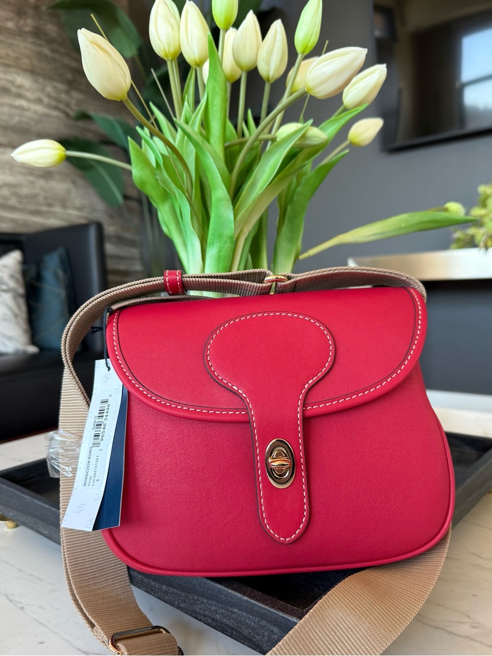 New Dooney & Bourke Penrose Saddle 22 Leather Shoulder Bag